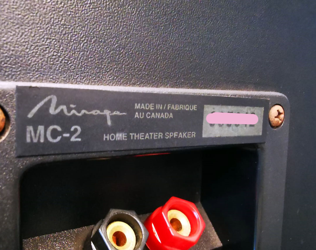 Mirage MC-2 audiophile center speaker, gloss black, Canada Mi5